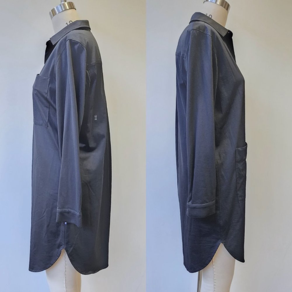 Kit And Ace Black Tech Button-Down Shirtdress Wit… - image 2